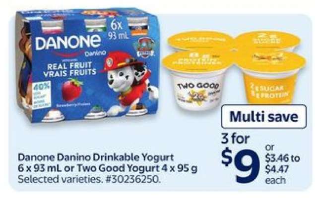 Danone Danino Drinkable Yogurt or Two Good Yogurt