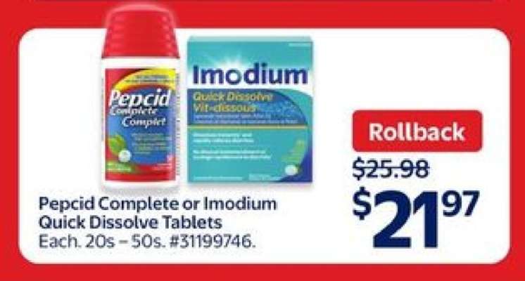 Pepcid Complete or Imodium Quick Dissolve Tablets