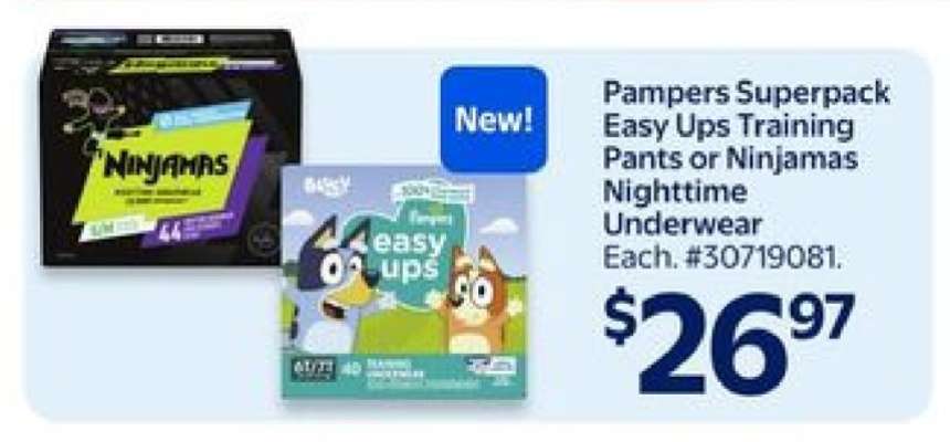 Pampers Superpack Easy Ups Training Pants or Ninjamas Nighttime Underwear