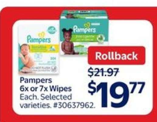Pampers 6x or 7x Wipes