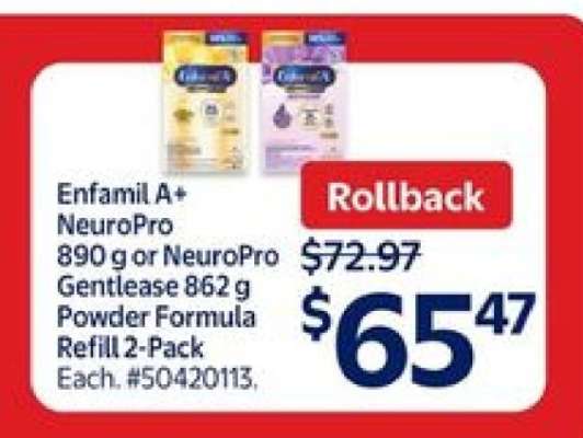 Enfamil A+ NeuroPro or NeuroPro Gentlease Powder Formula Refill 2-Pack