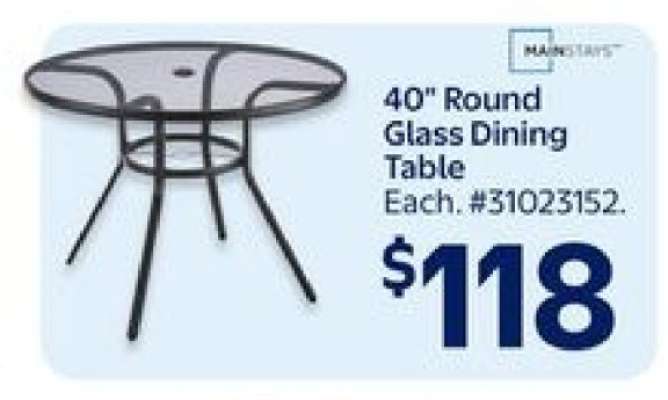 40" Round Glass Dining Table