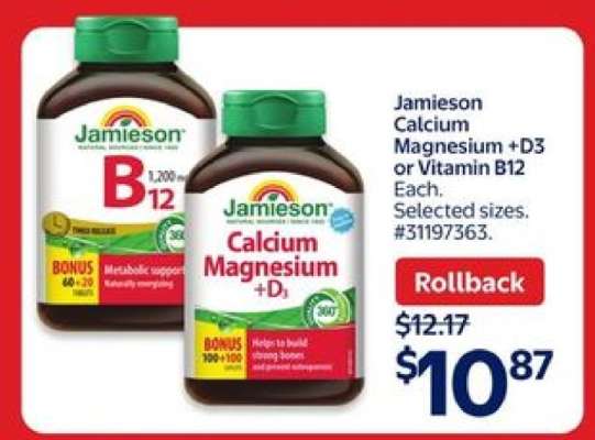 Jamieson Calcium Magnesium +D3 or Vitamin B12