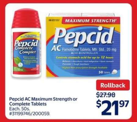 Pepcid AC Maximum Strength or Complete Tablets