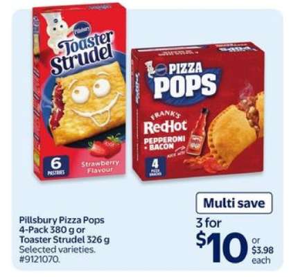 PILLSBURY PIZZA POPS OR TOASTER STRUDEL