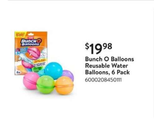 Bunch O Balloons Reusable Water Balloons, 6 Pack