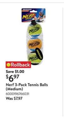 Nerf 3-Pack Tennis Balls (Medium)