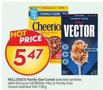 KELLOGG’S FAMILY SIZE CEREAL