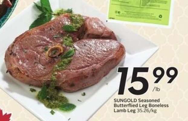 SUNGOLD Seasoned Butterflied Leg Boneless Lamb Leg