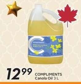 Compliments Canola Oil 3L