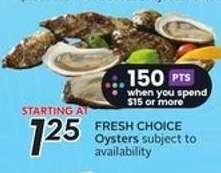 Fresh Choice Oysters