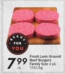 Fresh Lean Ground Beef Burgers