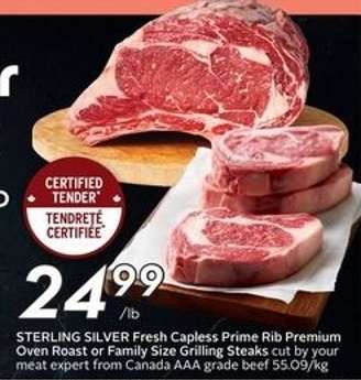 STERLING SILVER Fresh Capless Prime Rib