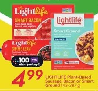 LIGHTLIFE Plant-Based Sausage, Bacon or Smart Ground