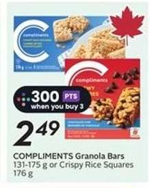 COMPLIMENTS Granola Bars
