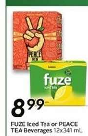 FUZE Iced Tea or PEACE TEA Beverages