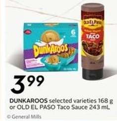 DUNKAROOS or OLD EL PASO Taco Sauce