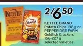 KETTLE BRAND Potato Chips or PEPPERIDGE FARM Goldfish Crackers