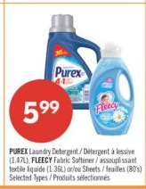PUREX Laundry Detergent / FLEECY Fabric Softener