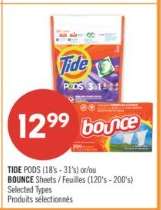 TIDE PODS / BOUNCE Sheets