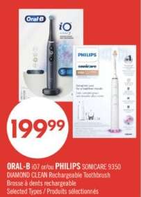 ORAL-B iO7 or/ou PHILIPS SONICARE 9350
