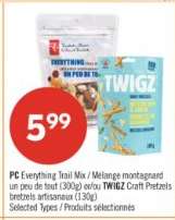 PC Everything Trail Mix / TWIGZ Craft Pretzels