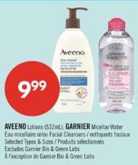 AVEENO Lotions (532mL), GARNIER Micellar Water
