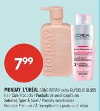 MONDAY, L'ORÉAL BOND REPAIR or/ou GLYCOLIC GLOSS