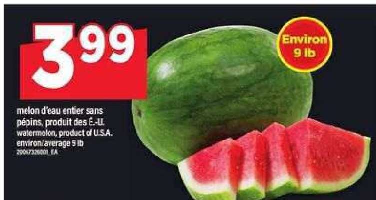 MELON D'EAU ENTIER SANS PÉPINS