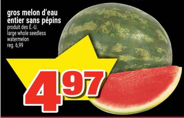 Gros melon d'eau entier sans pépins