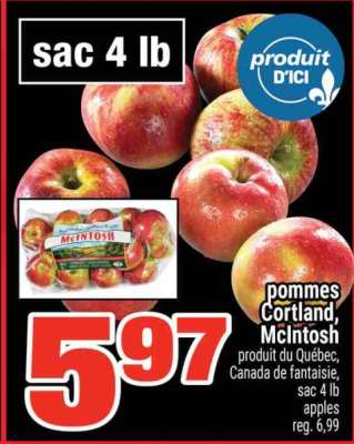 pommes Cortland, McIntosh