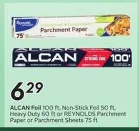 ALCAN Foil or REYNOLDS Parchment Paper