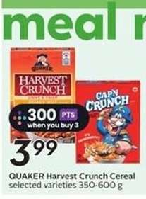 QUAKER HARVEST CRUNCH CEREAL