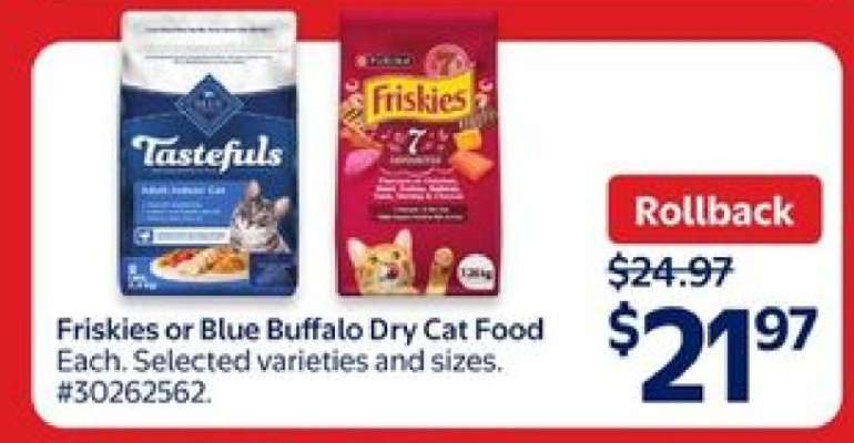 Friskies or Blue Buffalo Dry Cat Food