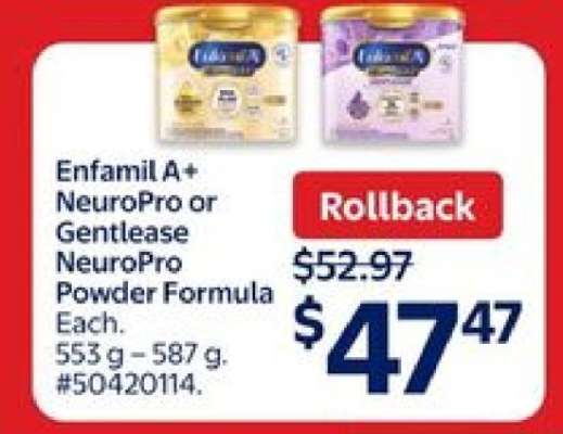 Enfamil A+ NeuroPro or Gentlease NeuroPro Powder Formula