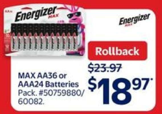 Energizer MAX AA36 or AAA24 Batteries