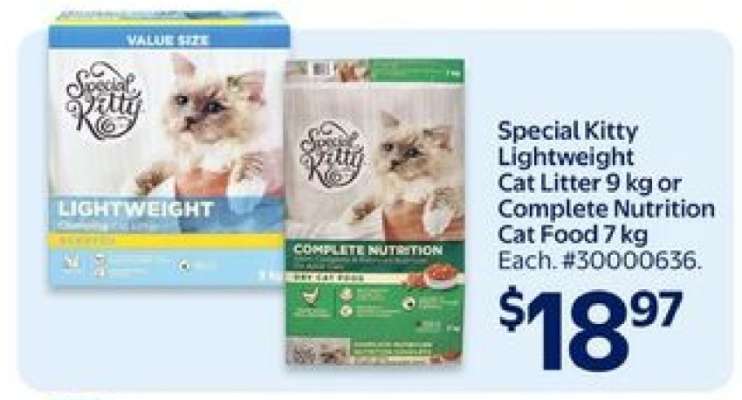 Special Kitty Lightweight Cat Litter 9 kg or Complete Nutrition Cat Food 7 kg