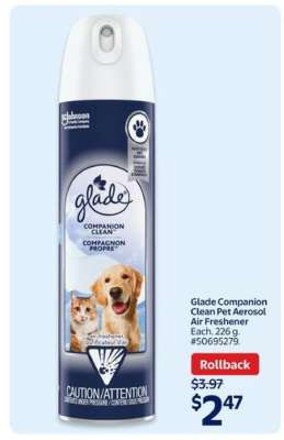 Glade Companion Clean Pet Aerosol Air Freshener