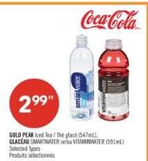 GOLD PEAK ICED TEA , GLACEAU SMARTWATER OR VITAMINWATER