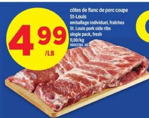 côtes de flanc de porc coupe St-Louis