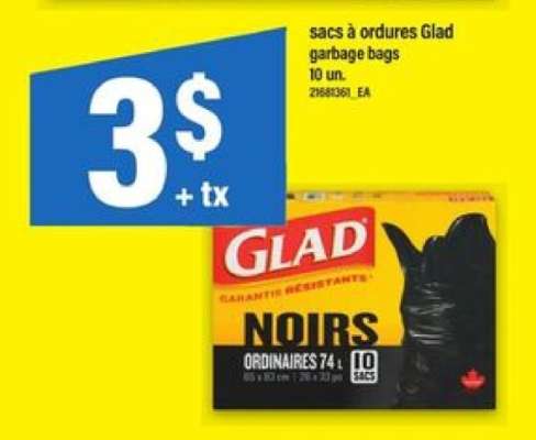 sacs à ordures Glad