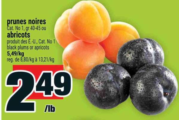 prunes noires ou abricots