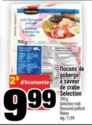 FLOCONS DE GOBERGE À SAVEUR DE CRABE SELECTION