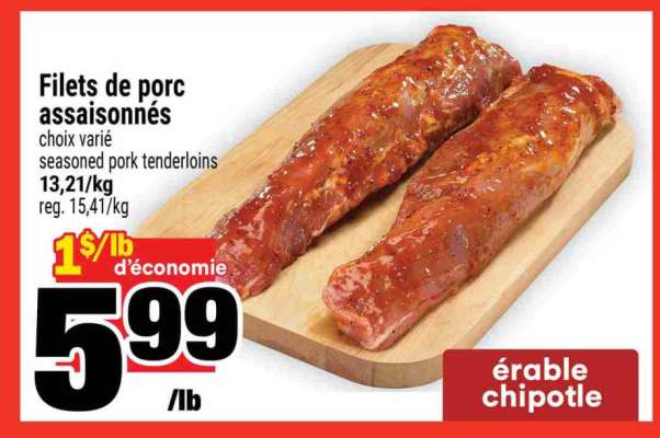 Filets de porc assaisonnés