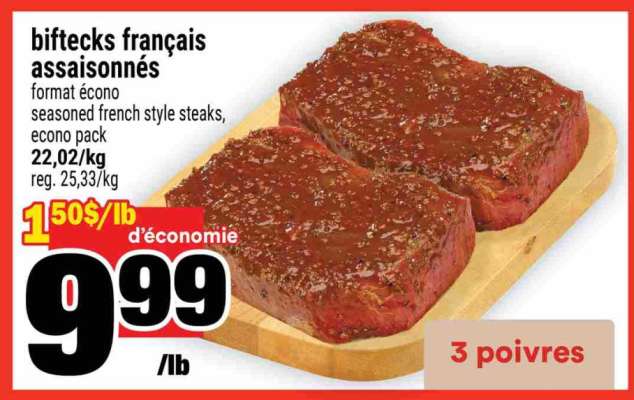Biftecks Français Assaisonnés
