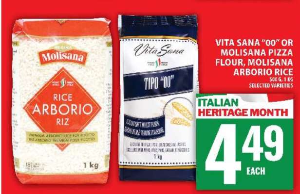 Vita Sana '00' or Molisana Pizza Flour, Molisana Arborio Rice