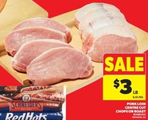 pork loin centre-cut chops or roast boneless
