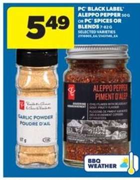 PC Black Label Aleppo Pepper or PC Spices or Blends