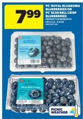 PC Royal BluAroma Blueberries or PC Blue Bell Crisp Blueberries