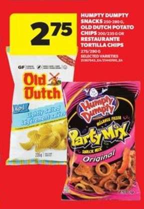 Humpty Dumpty Snacks, Old Dutch Potato Chips, Restaurante Tortilla Chips